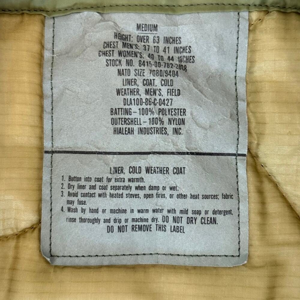 Vintage US Army M-65 Woodland Camo Field Jacket Original 1988 Liner Med Reg - Picture 13 of 16